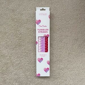 CharCharms Valentine’s Day 40oz Tumbler Bottle Straws - 6 Pack